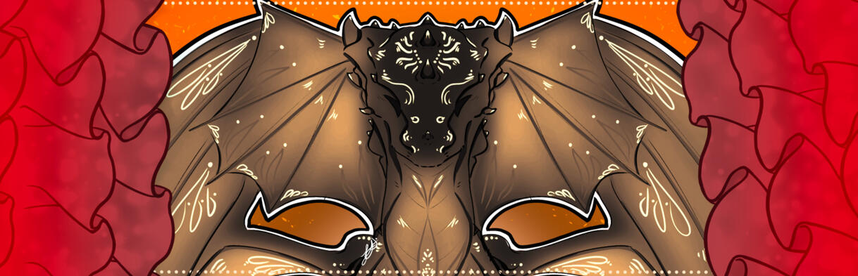 Dragon Headshot Banner, Abstract Dragon Headshot Banner, Abstract