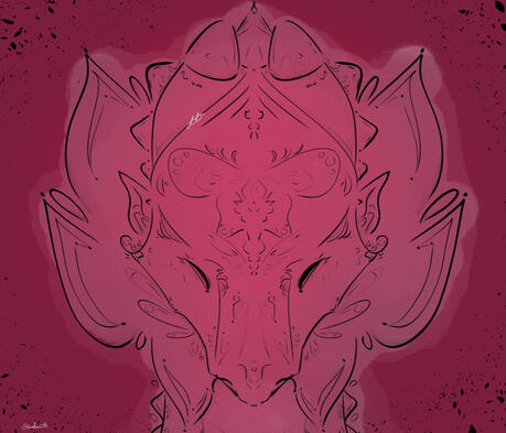 Abstract Dragon Headshot
